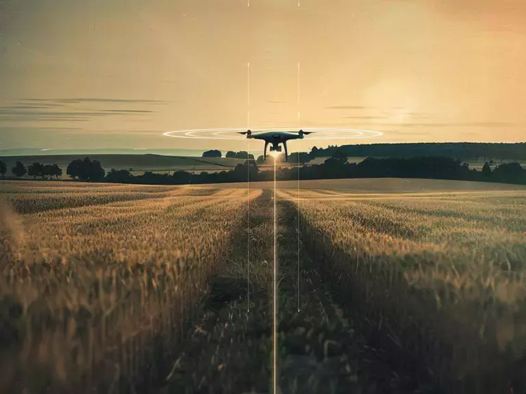 Drone scanning field range finding LiDAR